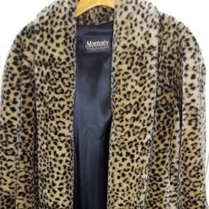 Vintage Leopard Shawl Collar sz M